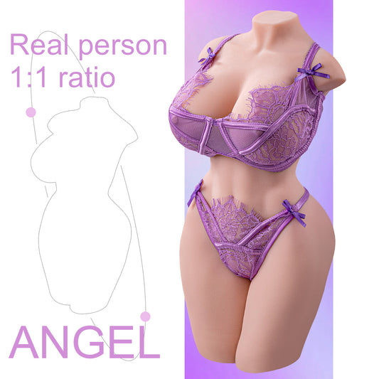 Premium realistic adult torso masturbator made of medical-grade TPE/silicone, featuring anatomically accurate breasts, textured intimate zones, and ergonomic contours.