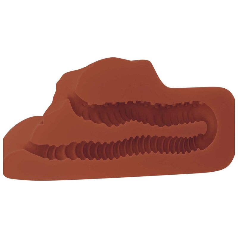 PDX PLUS - TÄYDELLINEN PILU KAKSOISTIMUNAINEN VAGINA- JA PERÄAUKKOMASTURBAATORI, RUSKEA