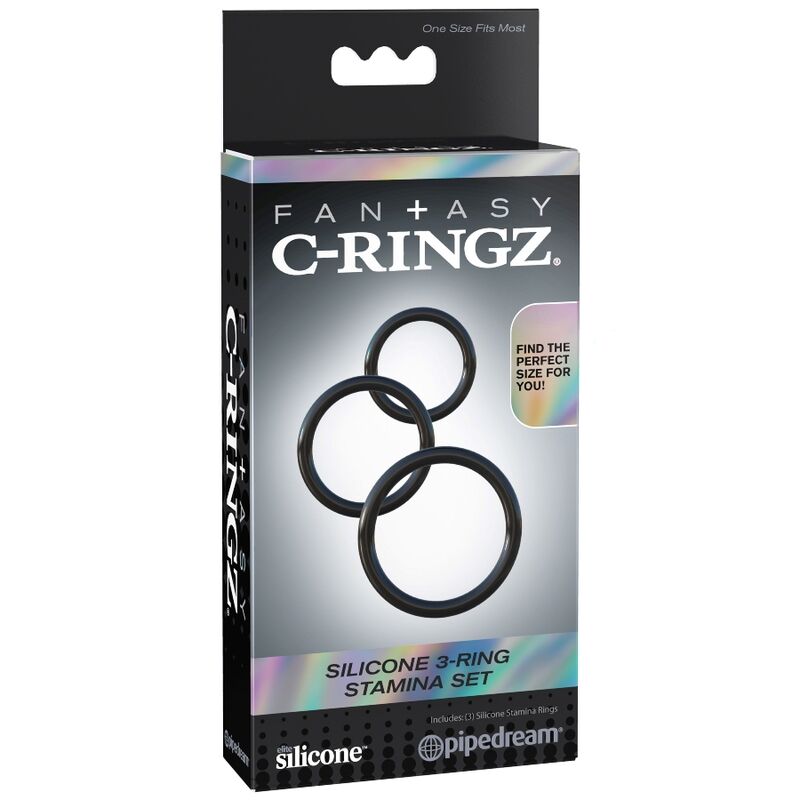 FANTASY C-RINGZ - SILIKONISET 3 SORMUKSEN KESTYYSPAKETTI