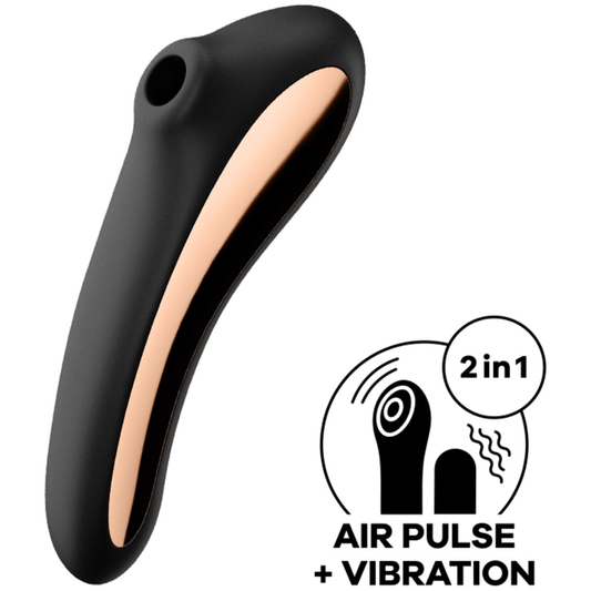 SATISFYER - DUAL KISS -PULSSIVIBRAATORI MUSTA