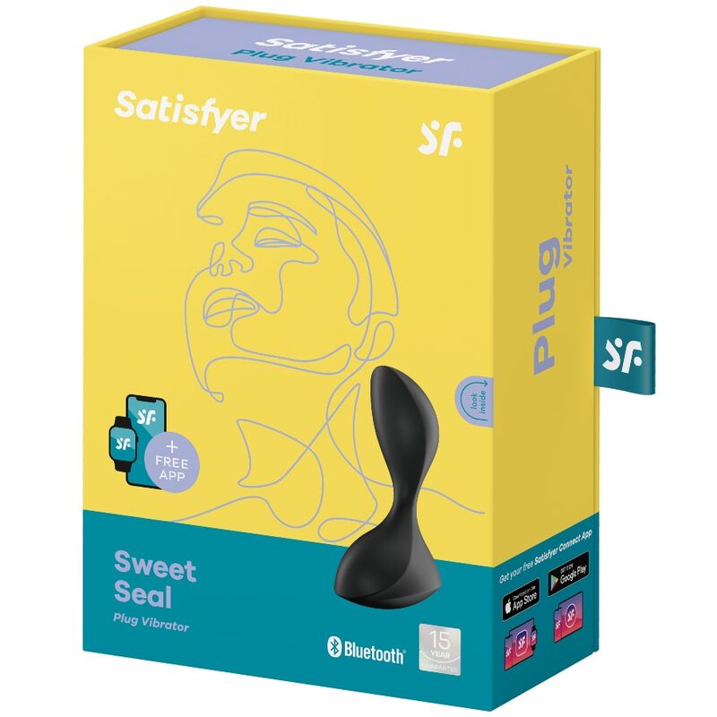 SATISFYER - SWEET SEAL VÄRISEVÄ TULPPA-SOVELLUS MUSTA