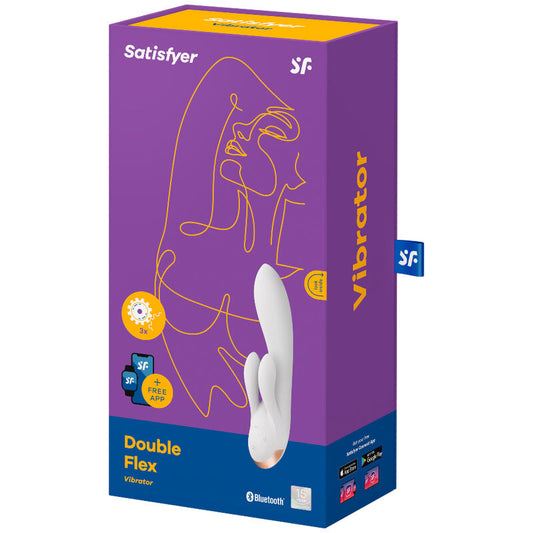 SATISFYER - DOUBLE FLEX -VIBRAATTORISOVELLUS VALKOINEN
