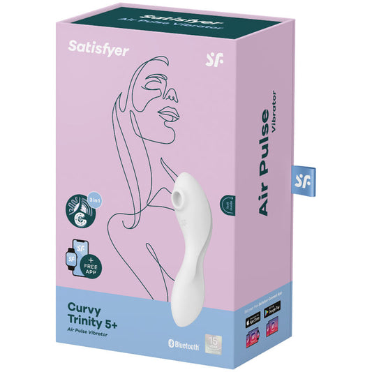 SATISFYER - CURVY TRINITY 5 -SIRKUSTIMULAATORI- JA VIBRAATORISOVELLUS VALKOINEN