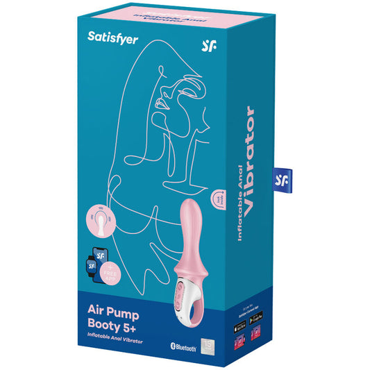 SATISFYER - ILMAPUMPPU BOOTY 5+ TÄYTETTÄVÄ ANAALIVIBRAATTORI VAALEANPUNAINEN