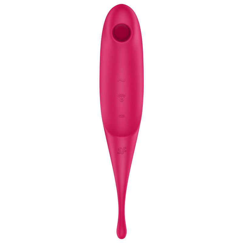 SATISFYER - TWIRLING PRO -PULSS-STIMULAATTORI JA VIBRAATORI PUNAINEN
