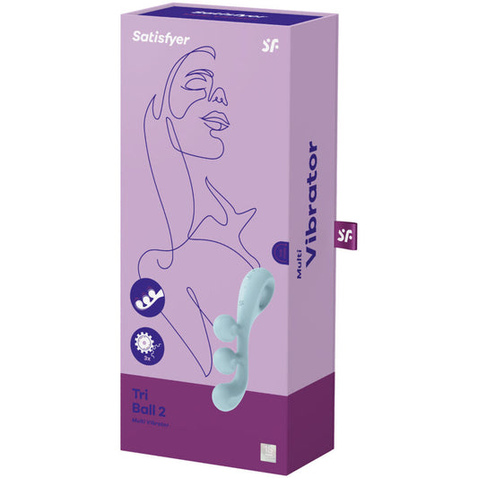 SATISFYER - TRI BALL 2 -monivärähtelijä, sininen