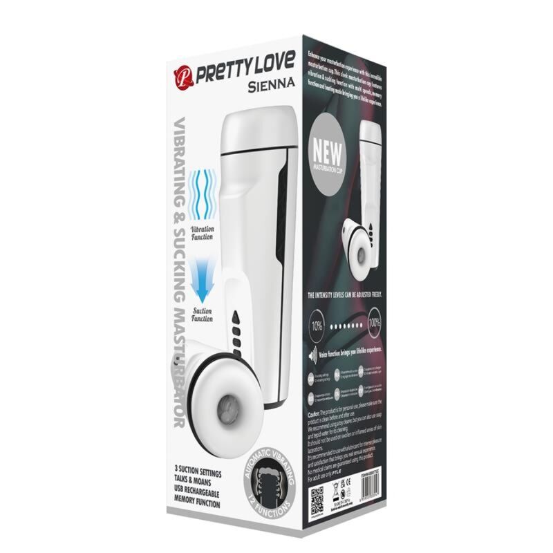 PRETTY LOVE - SIENNA VÄRISEVÄ MIEHILLE ÄÄNELLÄ JA IMULLA VARUSTETTU MASTURBAATORI