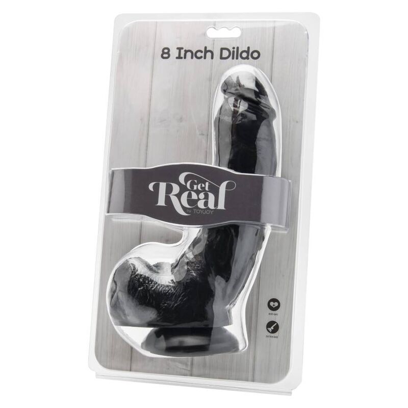 GET REAL - DILDO 20,5 CM KUULIKIIVELLÄ MUSTA