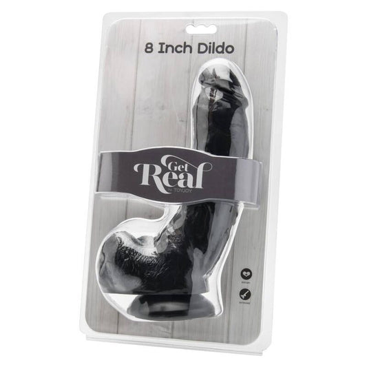 GET REAL - DILDO 20,5 CM KUULIKIIVELLÄ MUSTA