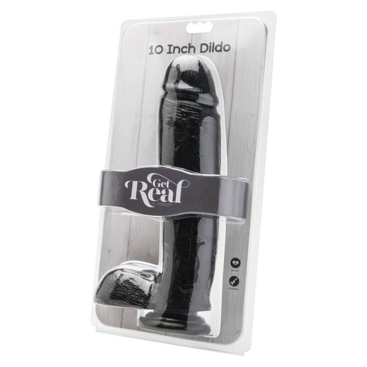 GET REAL - DILDO 25,5 CM KUULIKIIVELLÄ MUSTA