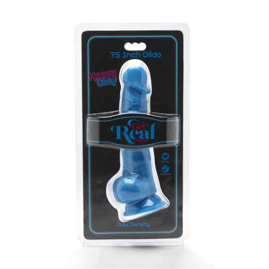 GET REAL - HAPPY DICKS 19 CM KUUMENILLA SININEN