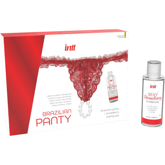 INTT RELEASES - BRASILIALAISET PUNAISET HELMIPIIRTEISET ALUSHOUSUT JA VOITELUGEELI 50 ML