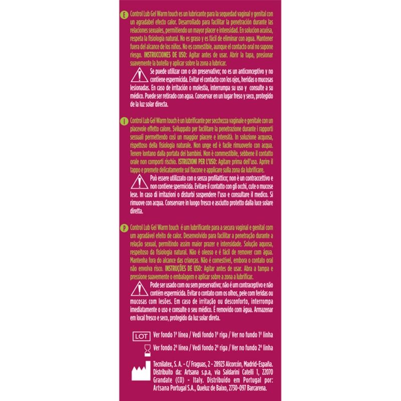 CONTROL - LÄMPIMÄ LIUKAUTUSGEELI 75 ML