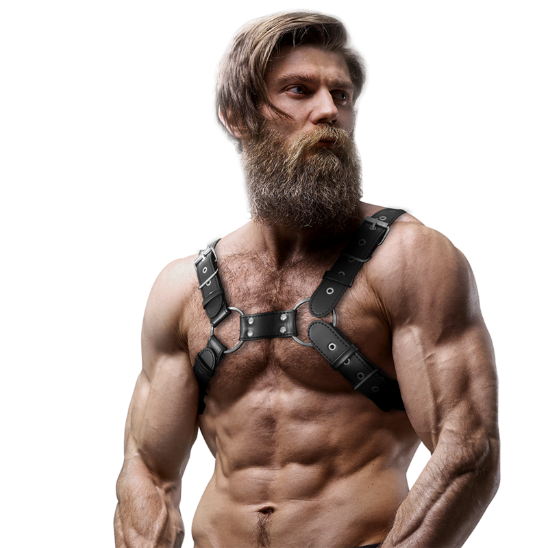 FETISSINEN ALISTUVASENNE - MIESTEN SÄÄDETTÄVÄT EKONAHASTA VALMISTETUT RINTAVALJAAT BULLDOG-TELINEET