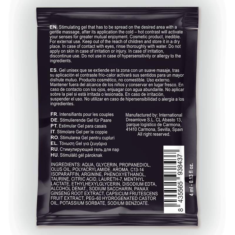 SPARTAN - MIESPONKESTOJA TEHOSTAVA GEELI, KUUMA-KYLMÄ VAIKUTUS, 100 % VEGAANINEN, 4 ML