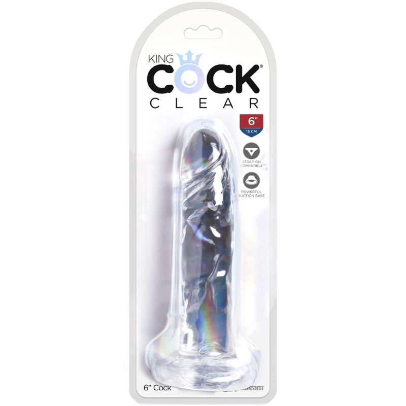 KING COCK - KLAR REALISTISK PENIS 15,5 CM TRANSPARENT