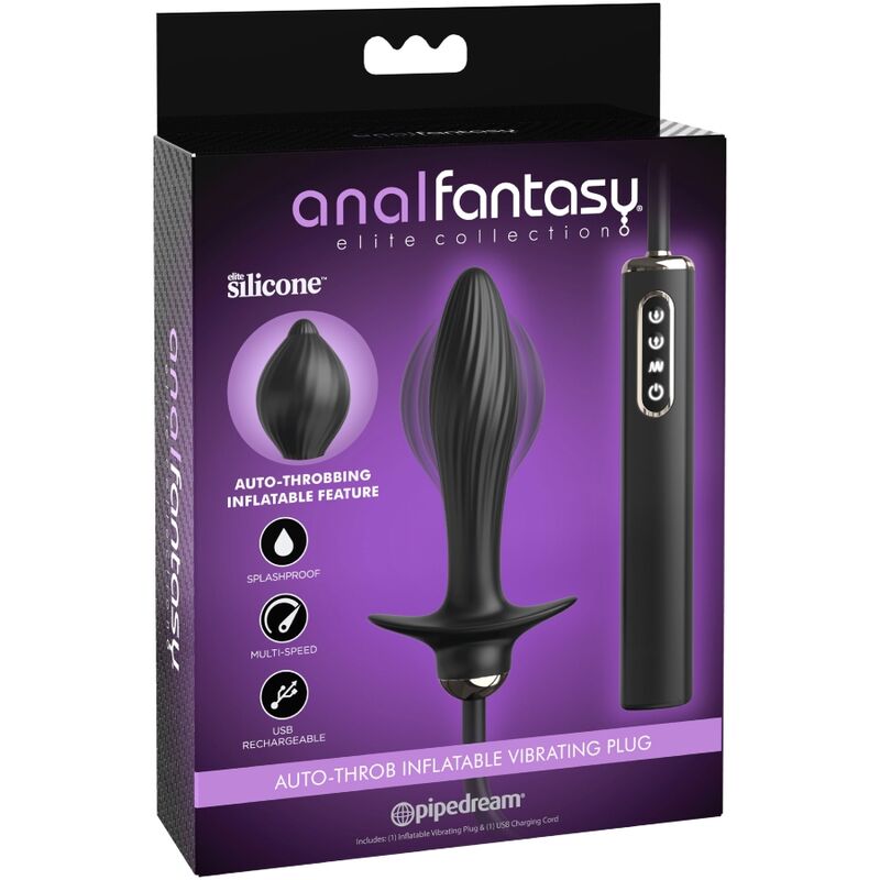 ANAL FANTASY ELITE COLLECTION - PUHALLETTAVA TAPPI JA AUTOMAATTINEN SYKKYVIBRAATORI