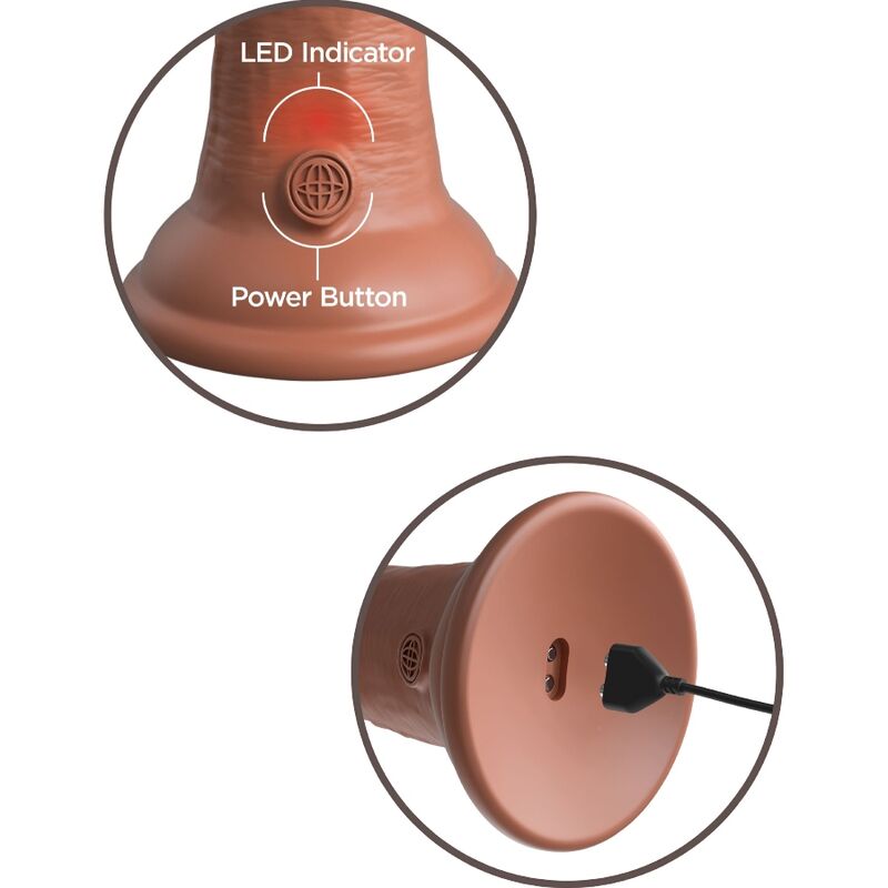 KING COCK - ELITE REALISTINEN VÄRISEVÄ JA SILIKONIDILDO 20,3 CM KARAMELLI