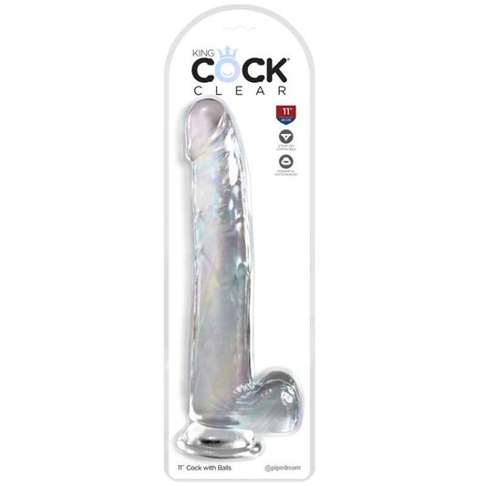 KING COCK - LÄPINÄKYVÄ DILDO KIVEKSILLÄ 24,8 CM LÄPINÄKYVÄ