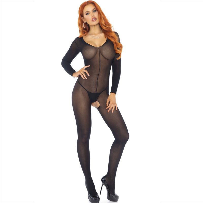 LEG AVENUE - BODYSTOCKING LÅNGÄRMAD SVART