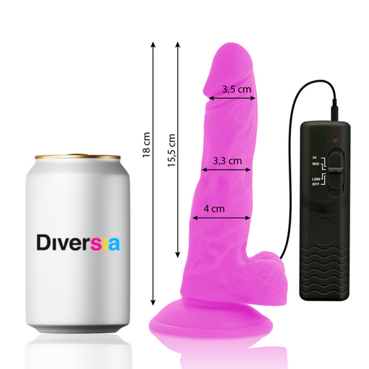 DIVERSIA - JOUSTAVA VÄRÄILEVÄ DILDO VIOLETTI 18 CM -O- 4 CM