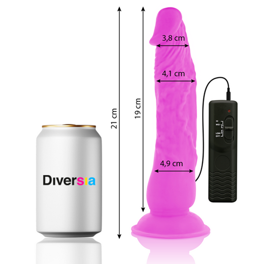 DIVERSIA - JOUSTAVA VÄRÄILEVÄ DILDO VIOLETTI 21 CM -O- 4,9 CM