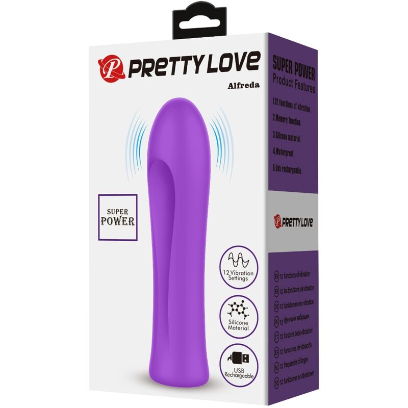 PRETTY LOVE - ALFREDA SUPER POWER -VIBRAATTORI, VALKOINEN, VIOLETTI