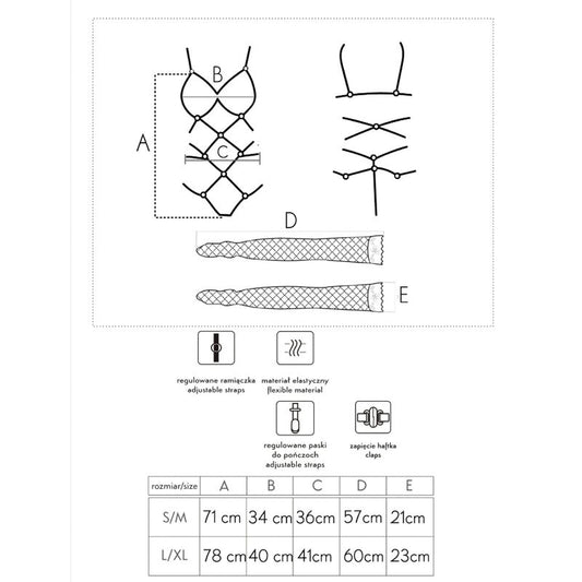 LIVCO CORSETTI FASHION - THIARA LC 20213 BODY + SUKKAHOUSUT MUSTA L/XL