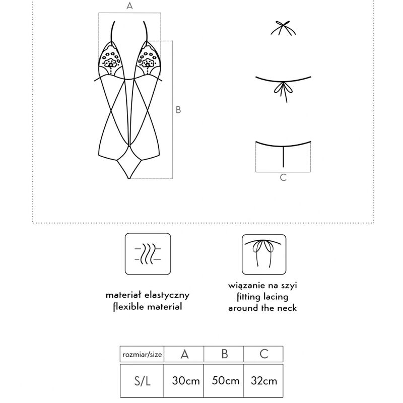 LIVCO CORSETTI FASHION - LUISINA LC 20217 MUSTA BODY, YKSI KOKO