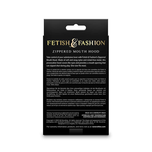 NS NOVELTIES - FETISH & FASHION SULJETTU VETOKETJULLINEN HUPPU NAILON MUSTA