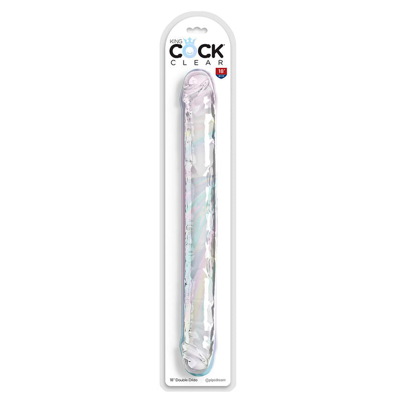 KING COCK - DOUBLE TROUBLE KAKSOISDILDO 46 CM KIRKAS
