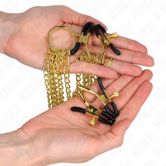 KINK - 4 SÄÄDETTÄVÄÄ NÄNNIPULLE JA KLITORIOLLE PURISTUSTA, KULTAINEN