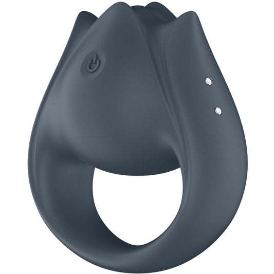 SATISFYER - PERFECT PAIR 2 MULTIVIBRATOR 2-I-1 PENISRING OCH FINGERSTIMULATOR GRÅ