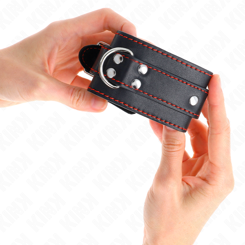 KINK - RANNETUET, MUSTA, PUNAISELLA VUORALLLA, SÄÄDETTÄVÄ 20–28 CM X 5,5 CM