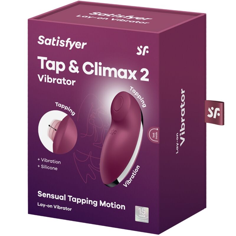 SATISFYER - TAP & CLIMAX 2 VIBRAATTORI & STIMULAATTORI PUNAINEN