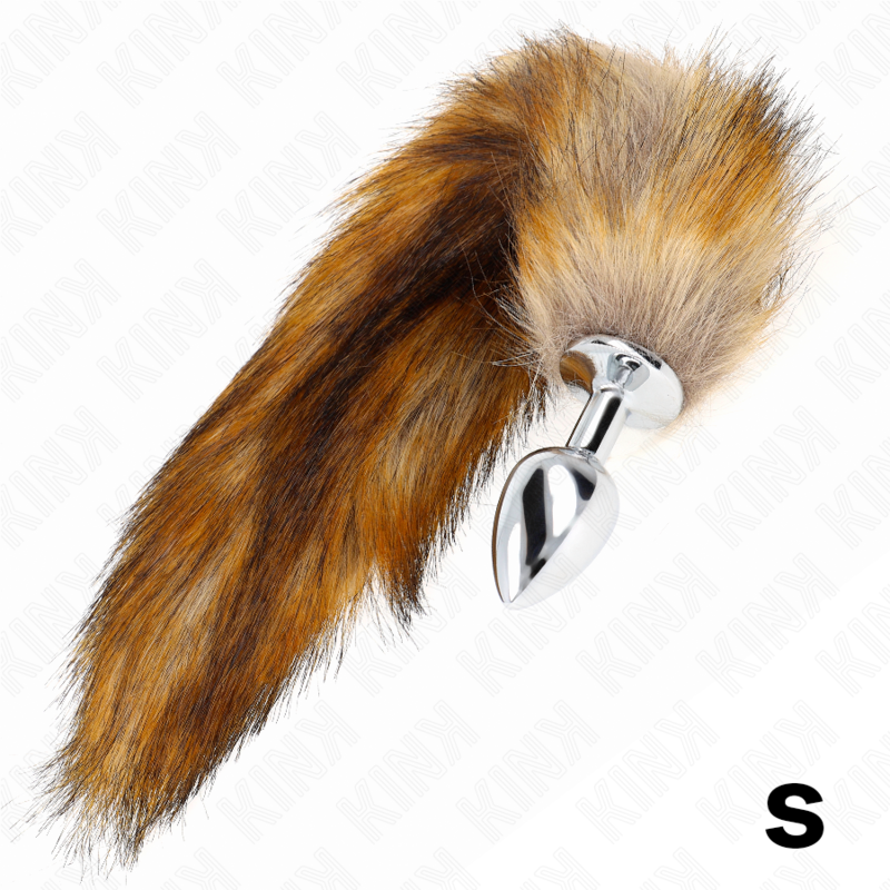 KINK - ANAALITULPPA KOKO S 7 X 3 CM SYNTTEETTISELLÄ HÄNNÄLLÄ 40 CM RUSKEA