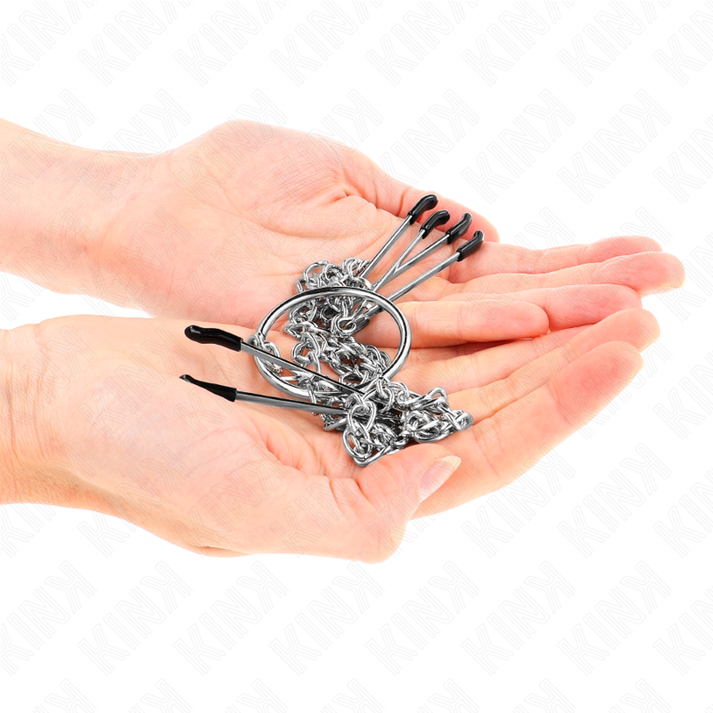 KINK - KOLMOISET NÄNNIPULIKIT JA KLITORIKIINNITTIMET KETJULLÄ, MALLI 1