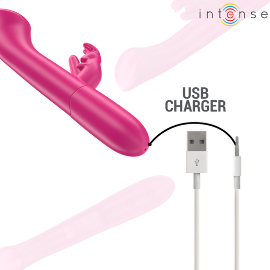 INTENSIV - JULIETA KANINVIBRATOR 18,6 CM 10 VIBRATIONER ROSA