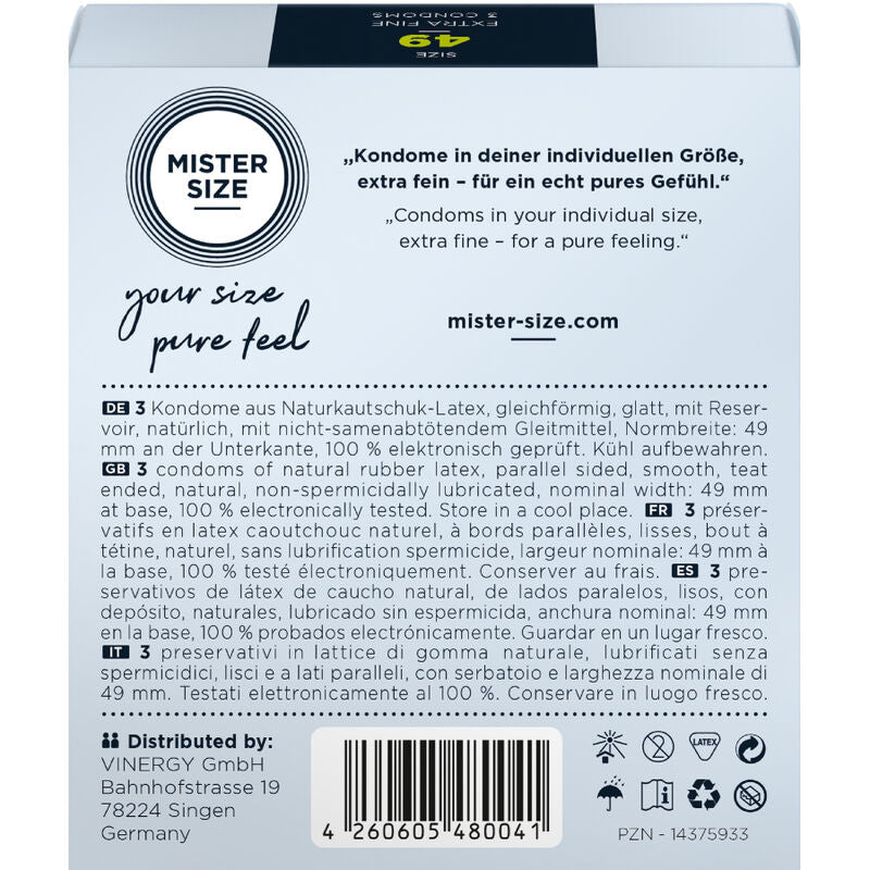 MISTER SIZE - KONDOMIN KOKO S 49 MM (3 KPL)