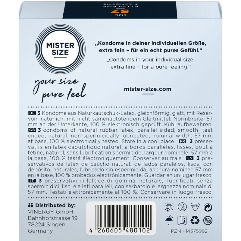 MISTER SIZE - KONDOMIN KOKO L 57 MM (3 KPL)