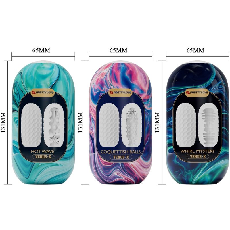PRETTY LOVE - VENUS X 15 SILIKONISET MIEHILLE VALKOISET MASTURBAATORIT