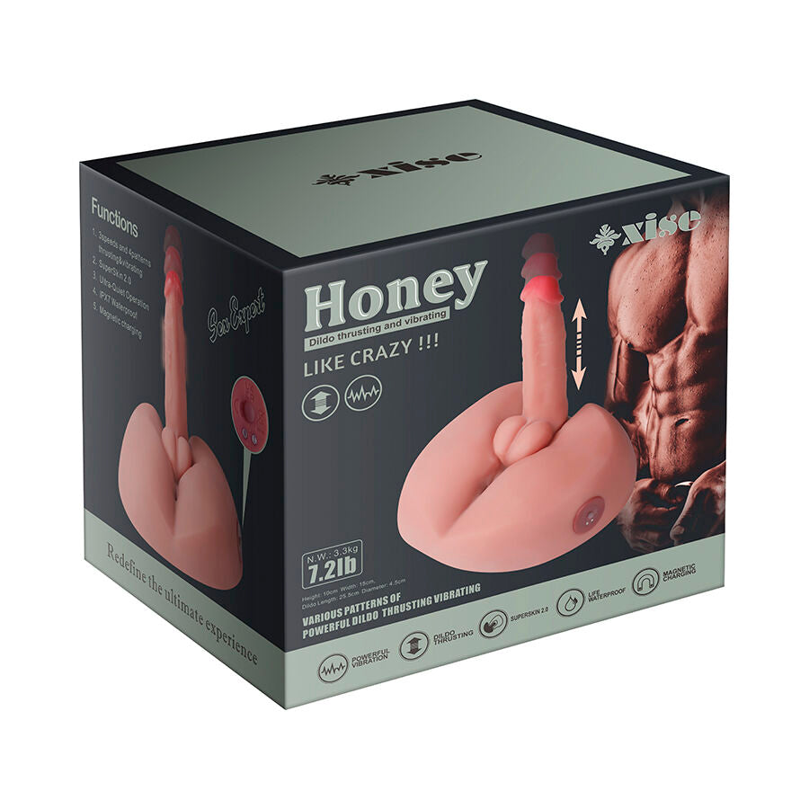 XISE - HONEY REALISTINEN DILDOMASTURBAATORI VÄRINNÄLLÄ 25 CM
