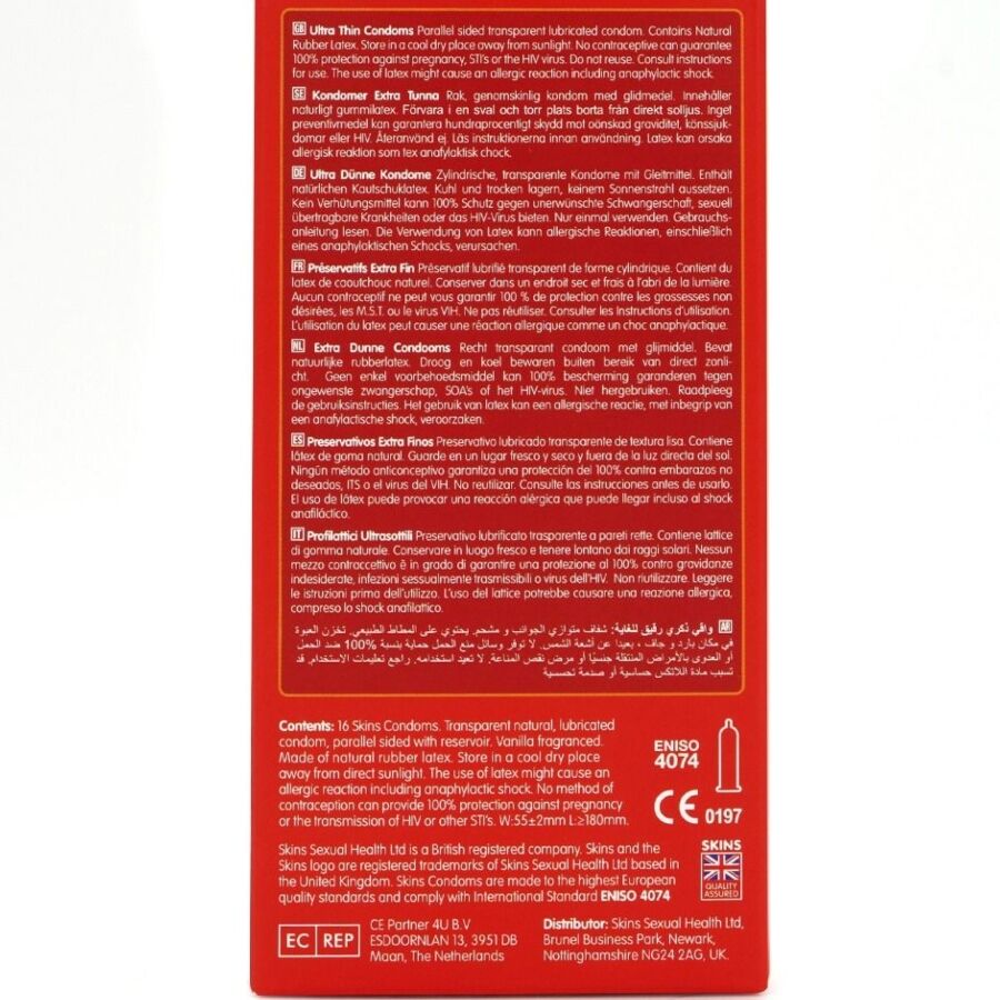 SKINS - ULTRA THIN PREMIUM -KONDOMIT, 16 KPL:N PAKKAUS
