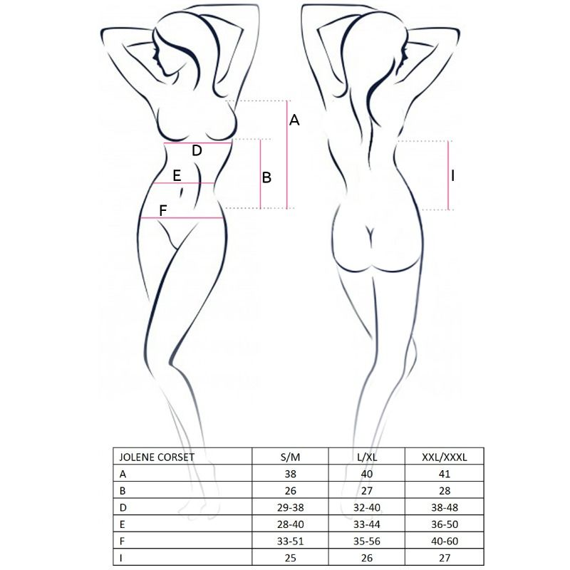 PASSION - NAISTEN JOLENE-KORSETTI MUSTA KOKO L/XL