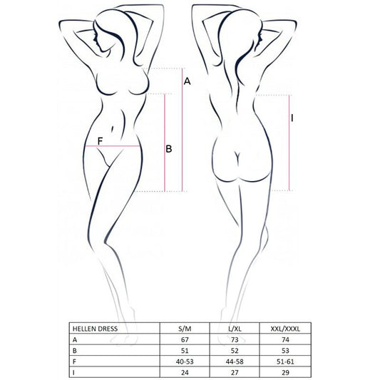 PASSION - NAISTEN HELLEN-MEKKO JA -STRINGIT KOKO L/XL