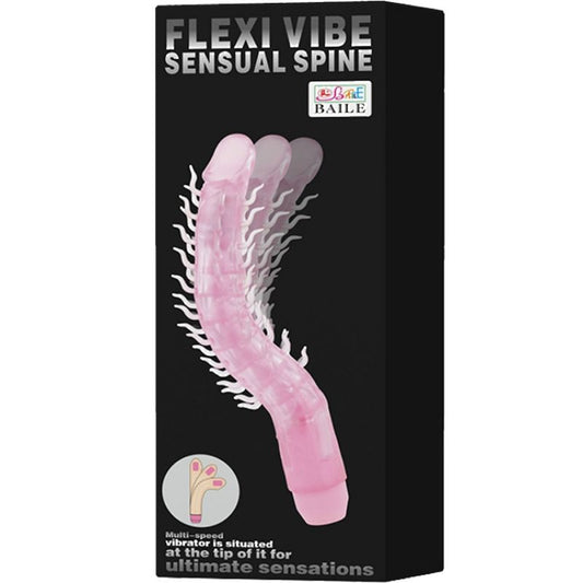BAILE - FLEXI VIBE SENSUAL SPINE TAIVUTETTAVA VÄRÄHTELYDILDO LILAA 23,5 CM