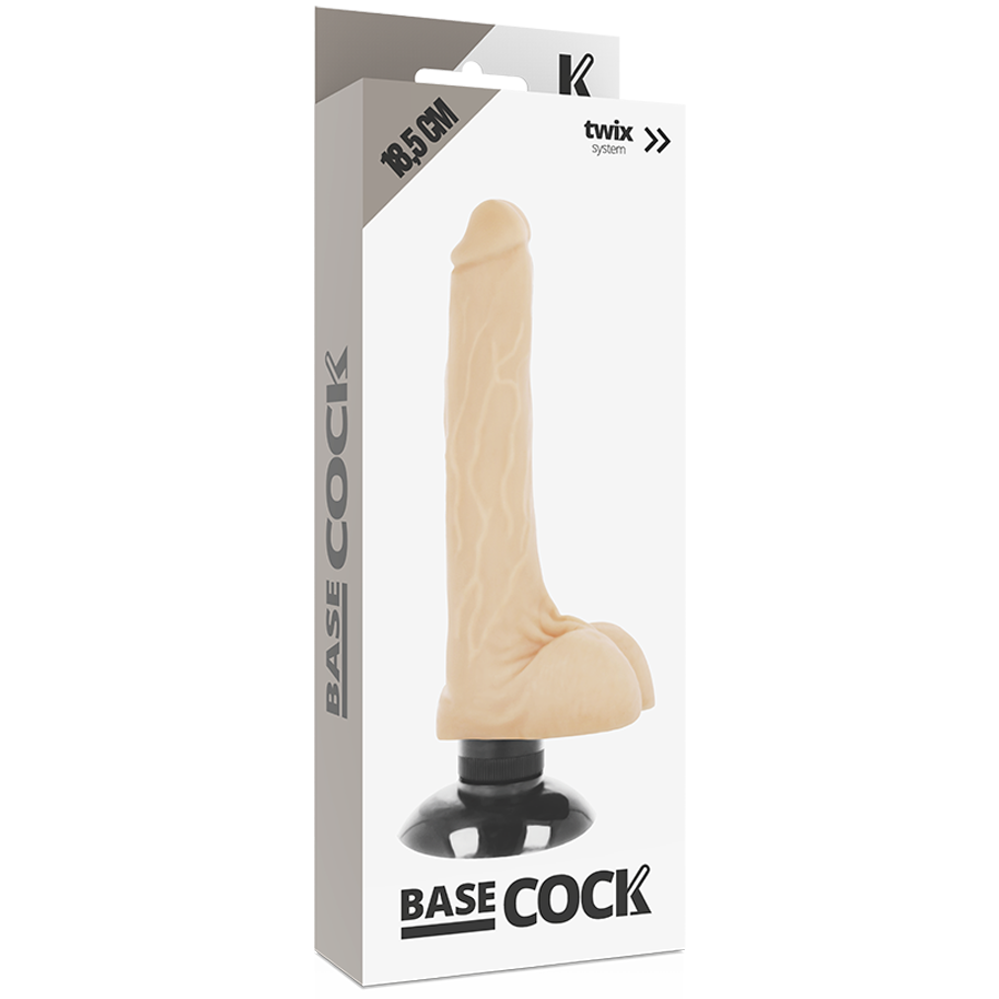 Basecock - Realistinen vibraattori 2-1 Flesh 18,5 CM -O- 4 CM