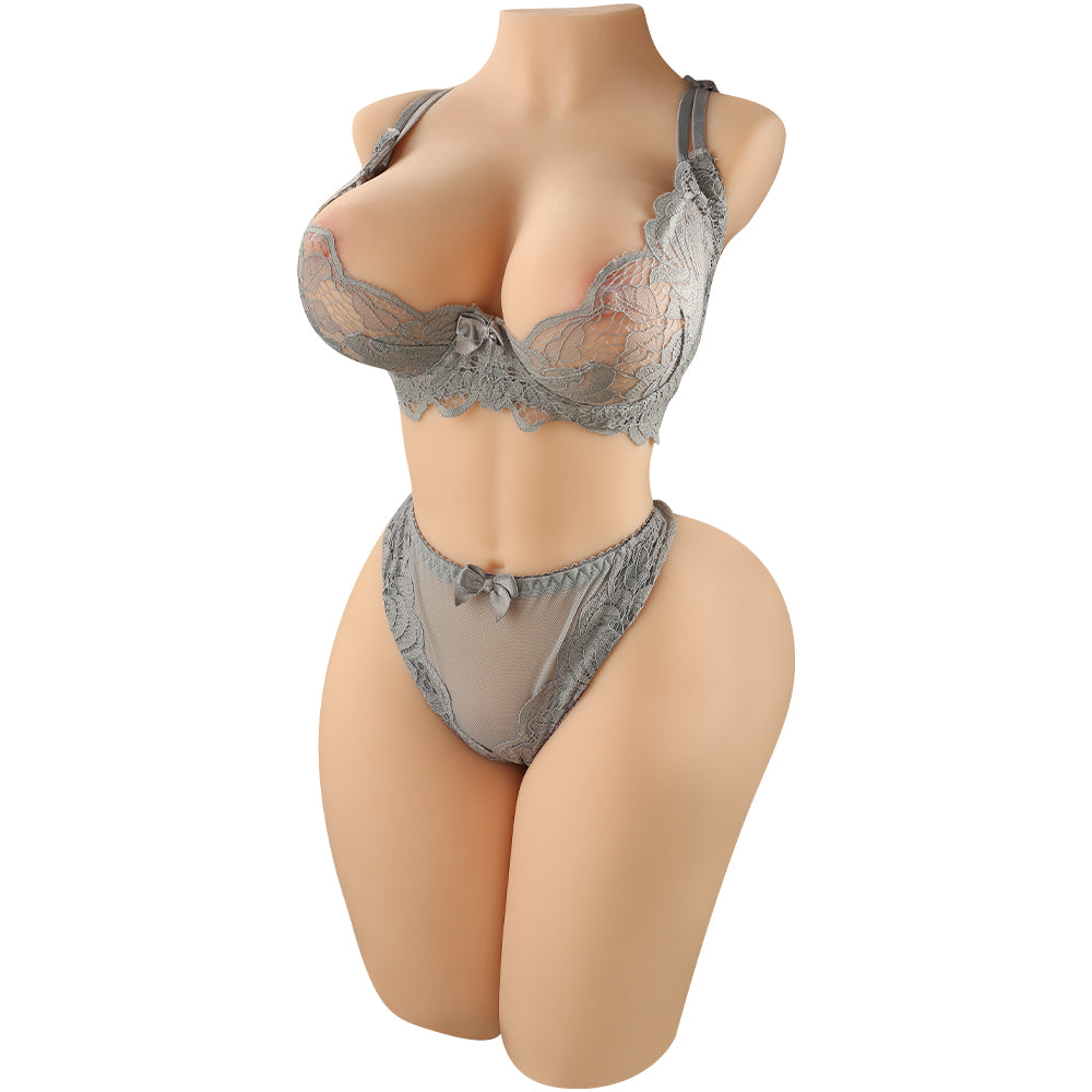 Premium realistic adult torso masturbator made of medical-grade TPE/silicone, featuring anatomically accurate breasts, textured intimate zones, and ergonomic contours.