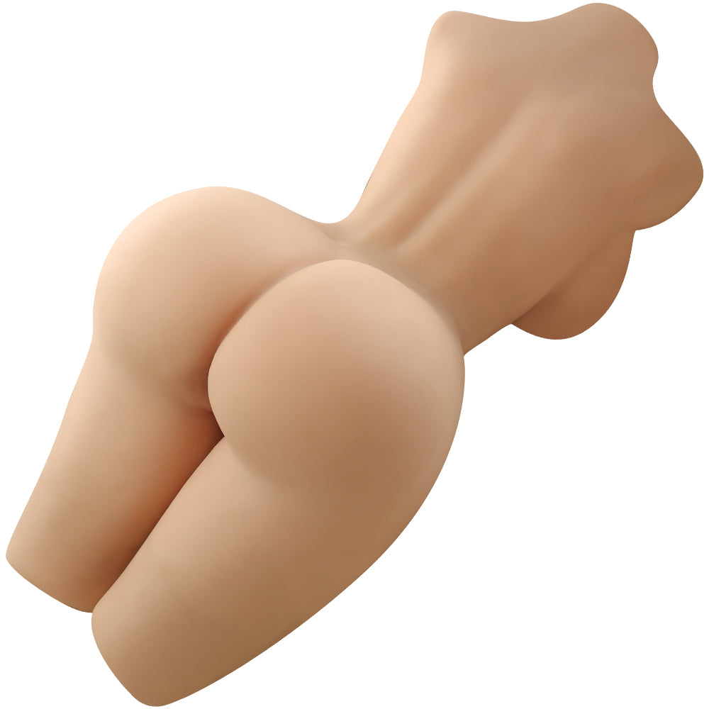 Premium realistic adult torso masturbator made of medical-grade TPE/silicone, featuring anatomically accurate breasts, textured intimate zones, and ergonomic contours.