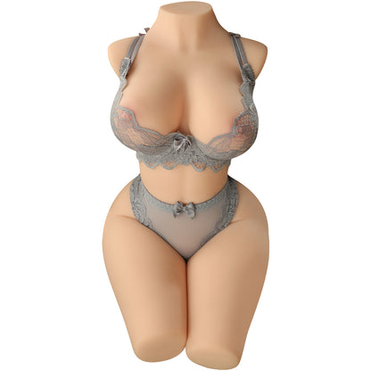 Premium realistic adult torso masturbator made of medical-grade TPE/silicone, featuring anatomically accurate breasts, textured intimate zones, and ergonomic contours.